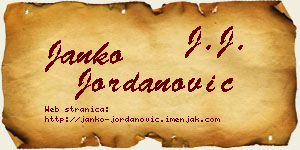 Janko Jordanović vizit kartica